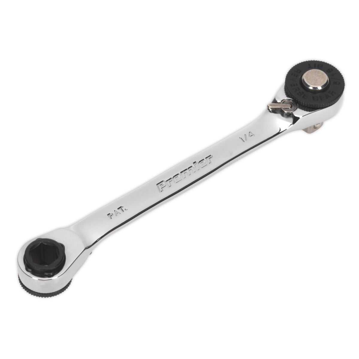 Sealey Ratchet Spanner 1/4"Hex x 5/16"Hex Dr & 1/4"Sq Dr Adaptor AK6967