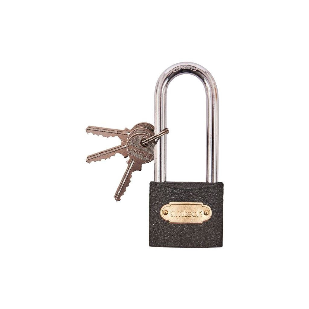 Heavy Duty Cast Iron 50mm Security Long Steel Shackle Padlock 3 Keys Safety - T0700C