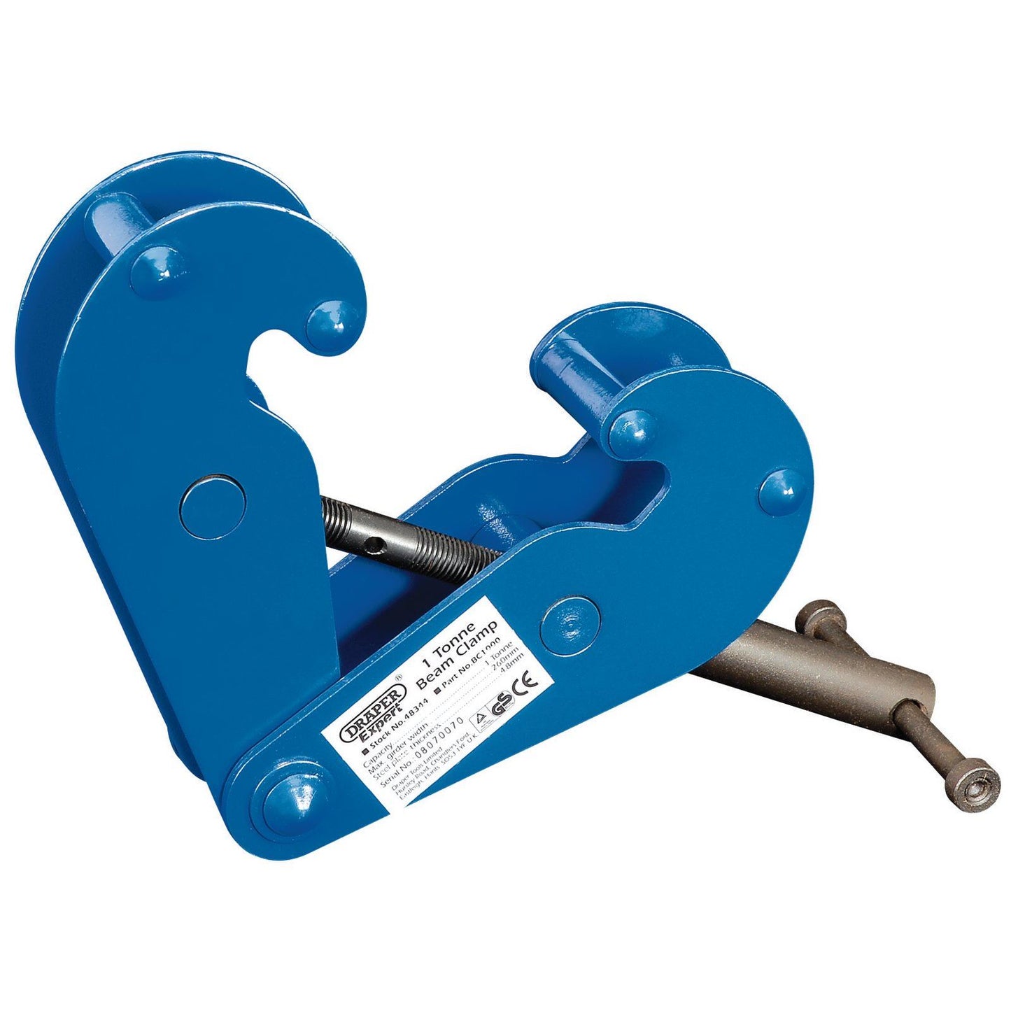 Draper 48344 1t Beam Clamp BC1000, Adjustable 75mm to 220mm beam width