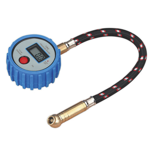 Sealey Tyre Pressure Gauge Digital with Leader Hose & Quick Release TST/PG981