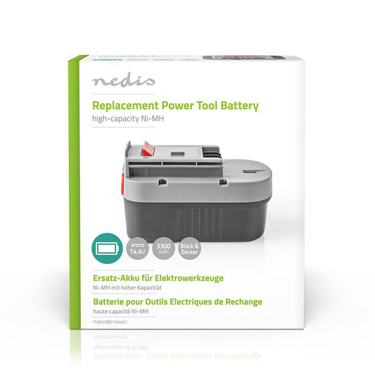 Nedis Power Tool Battery Ni-MH 14.4V 3.3Ah 47.52Wh for Black & Decker