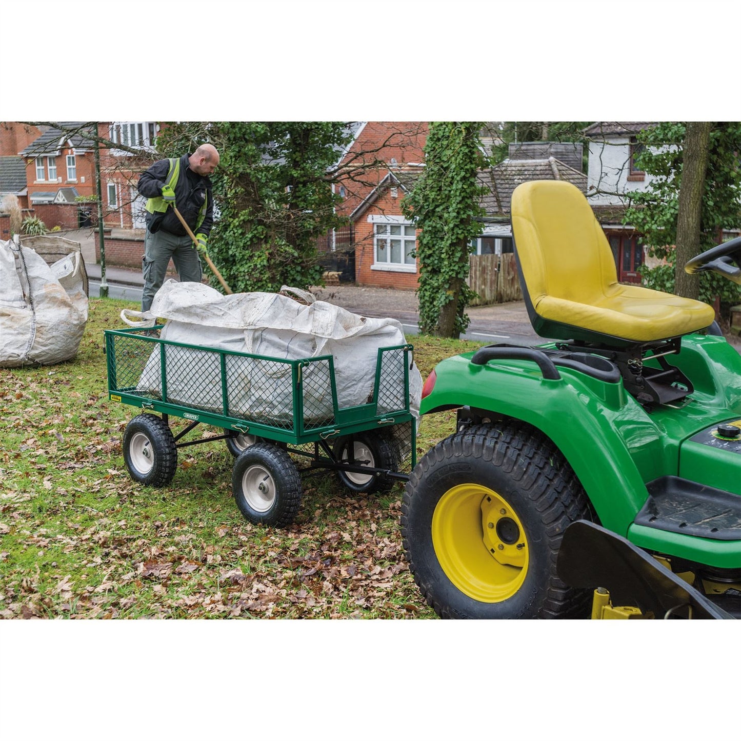 Heavy Duty Steel Mesh Gardeners Cart Garden Wheelbarrow 200 kg Capacity Trolley - 85634