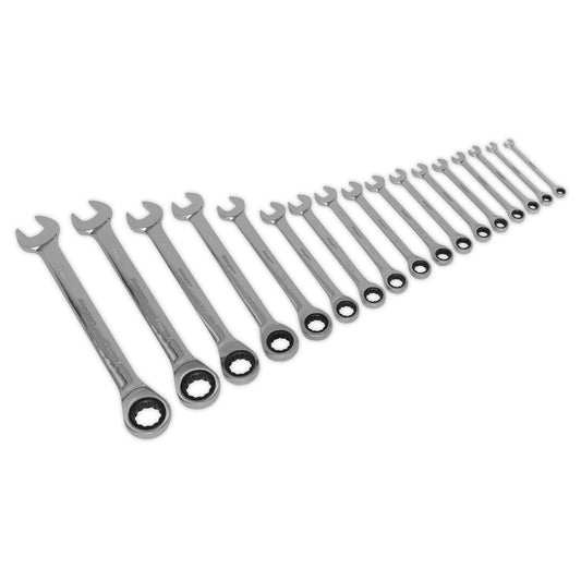 Sealey Combination Ratchet Spanner Set 17pc Metric S01156