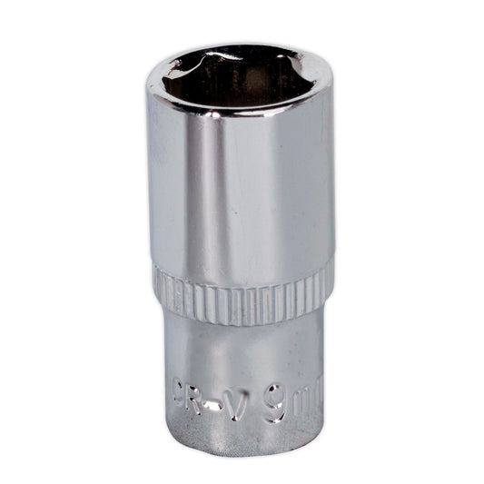 Sealey WallDrive Socket 9mm 1/4"Sq Drive Fully Polished SP1409