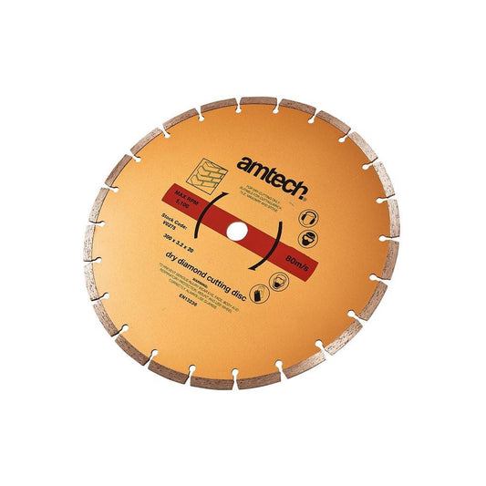 Amtech 300mm Diamond Cutting Disc Segmented Stone Rim Continuous Brick Saw V0275