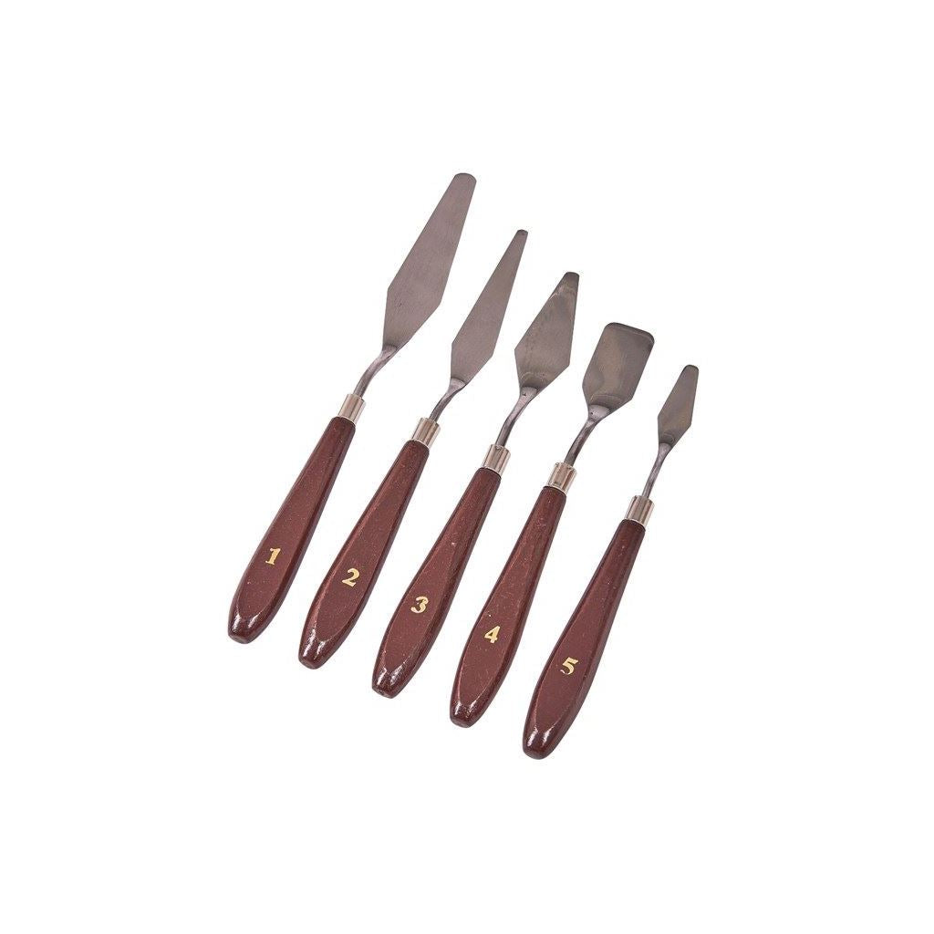 5x Oil Painting Pallette Knife Set Oil Acrylic Flexible Artist Spatula Knives - S0570