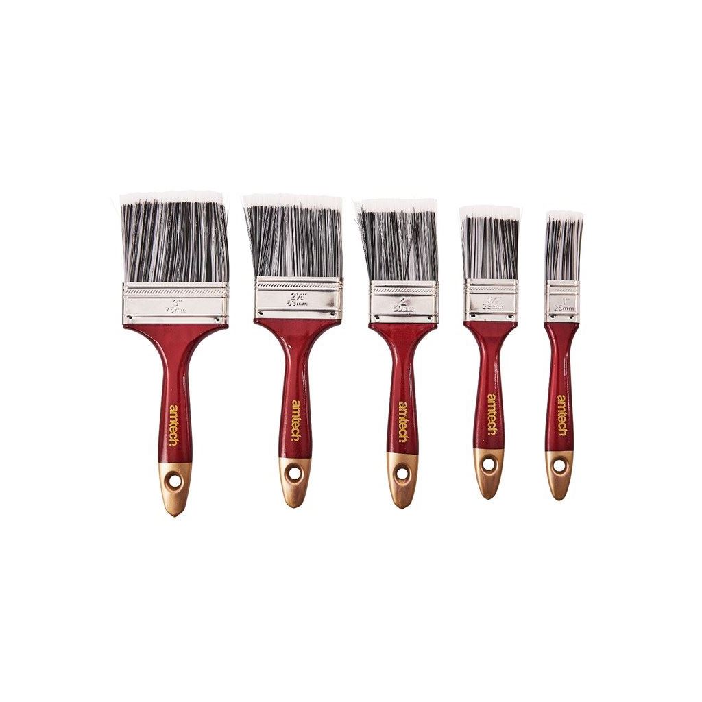 Amtech 5 Piece Paint Brush Set Brushes Painting Decorating Diy Decorators - S3905A