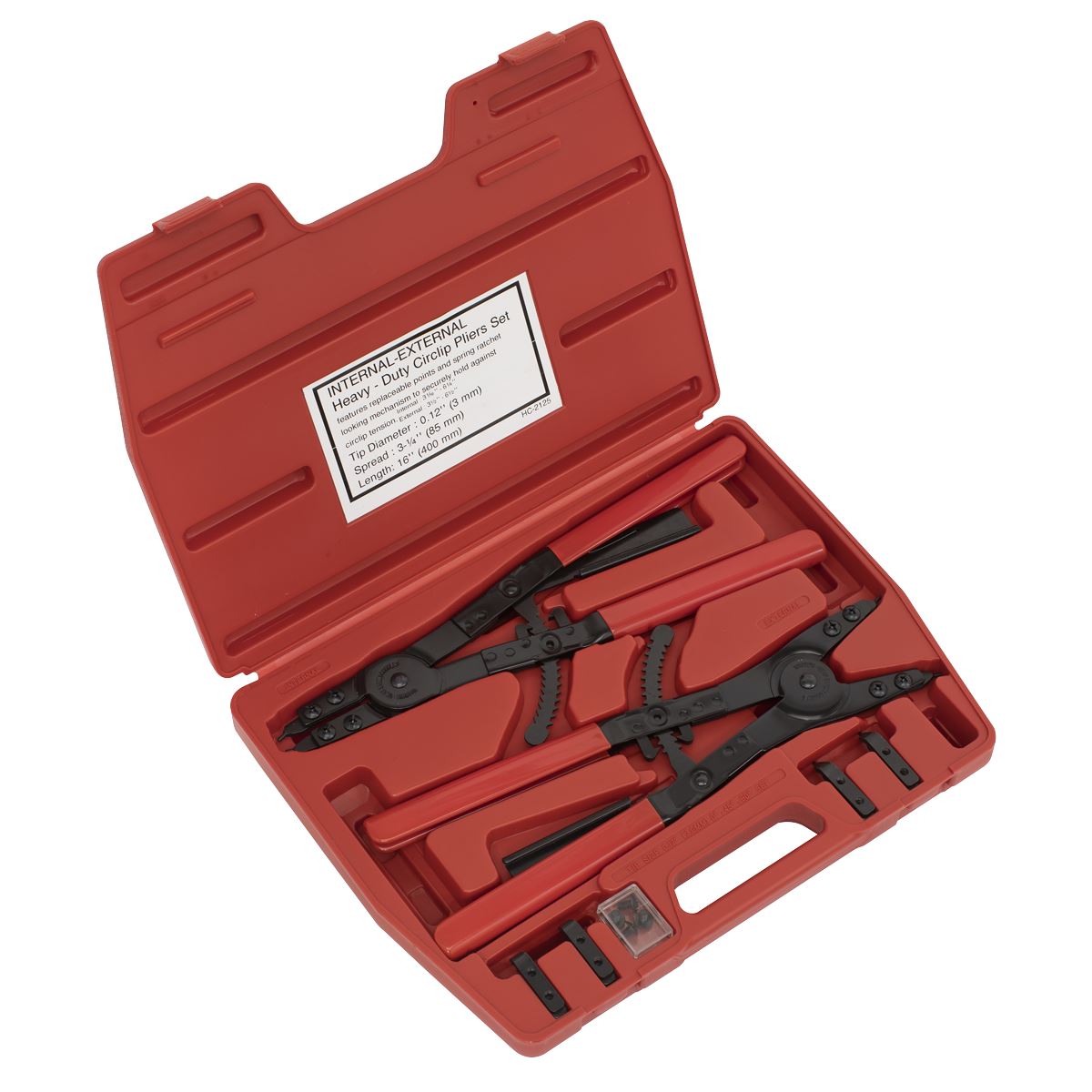 Sealey Circlip Pliers Set Internal/External 400mm Heavy-Duty AK8501