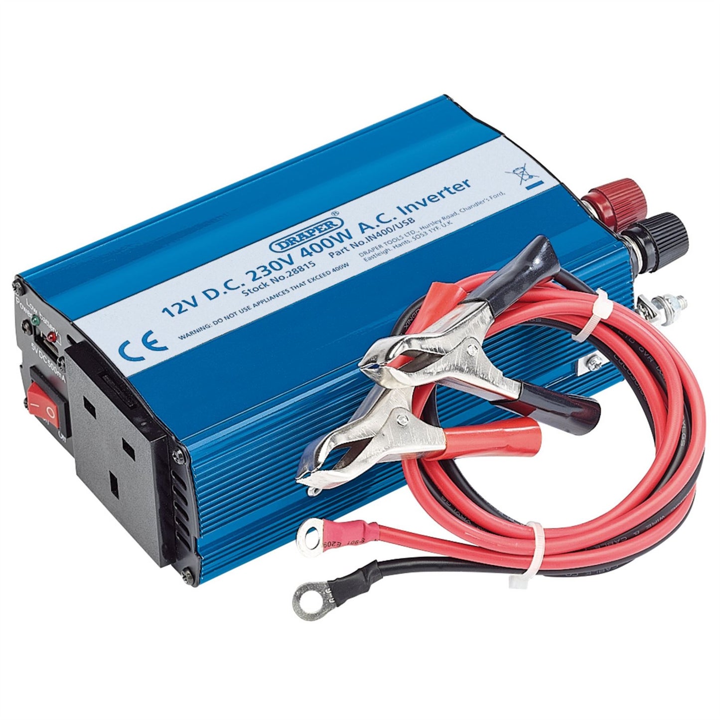 Draper 12V 400W DC-AC Inverter - 28815