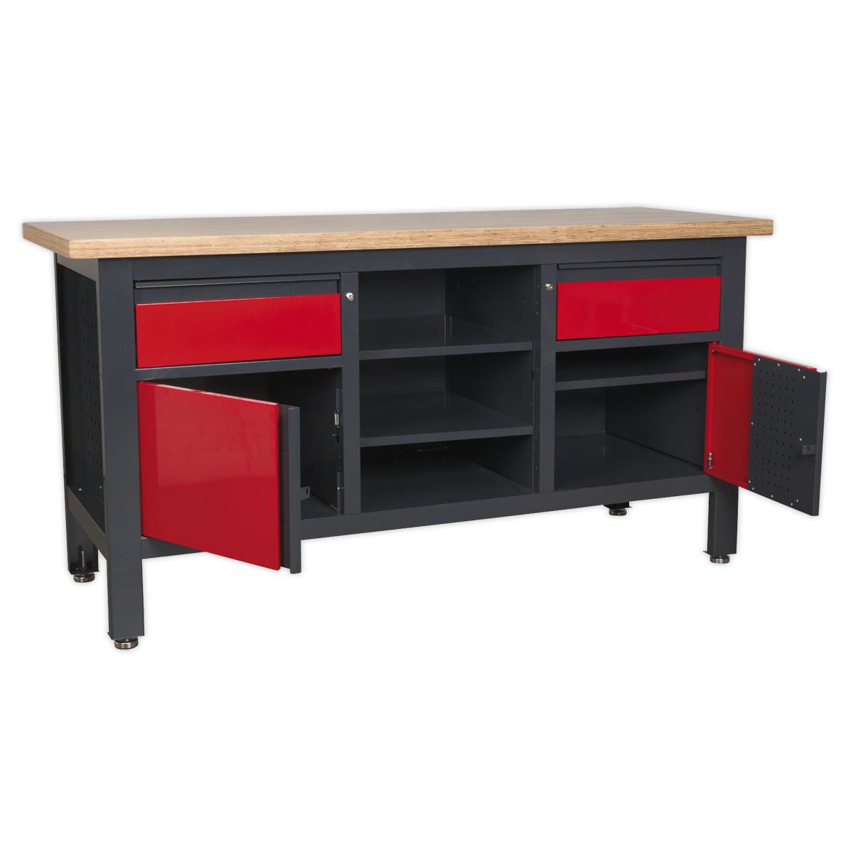 Sealey Workstation with 2 Drawers, 2 Cupboards & Open Storage AP1905A