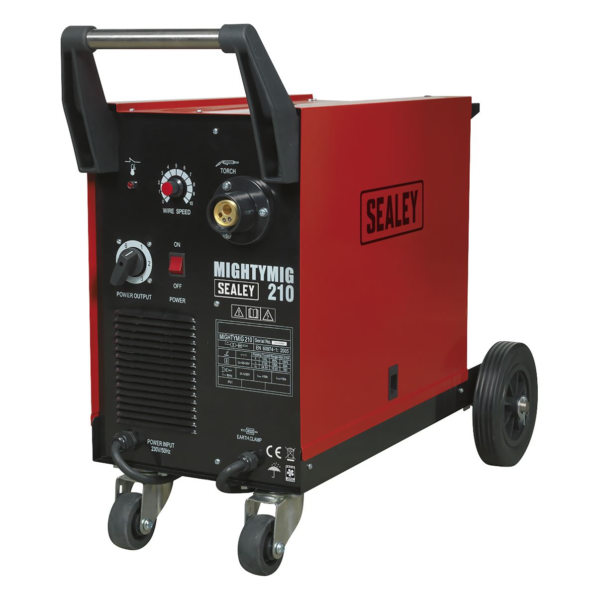 Sealey Professional Gas/No-Gas MIG Welder 210Amp with Euro Torch MIGHTYMIG210