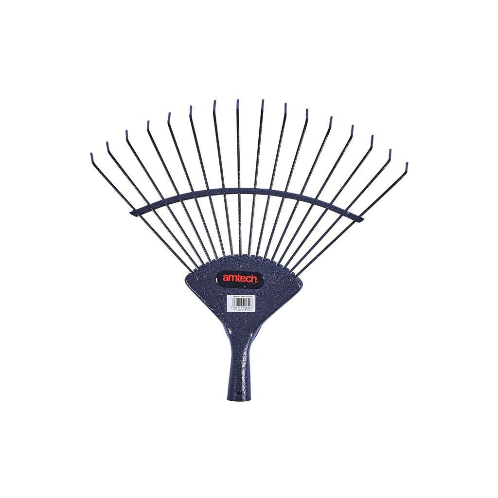 Amtech 16 Tooth Lawn Rake Head Garden Carbon Steel Leaves Leaf Brand 16 - U3300