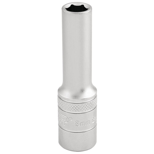 Draper Expert Quality Chrome 3/8" Square Drive 6 Point Deep Metric Socket - 8mm - 16578