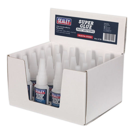 Sealey Super Glue Fast Setting 20g Pack of 20 SCS302