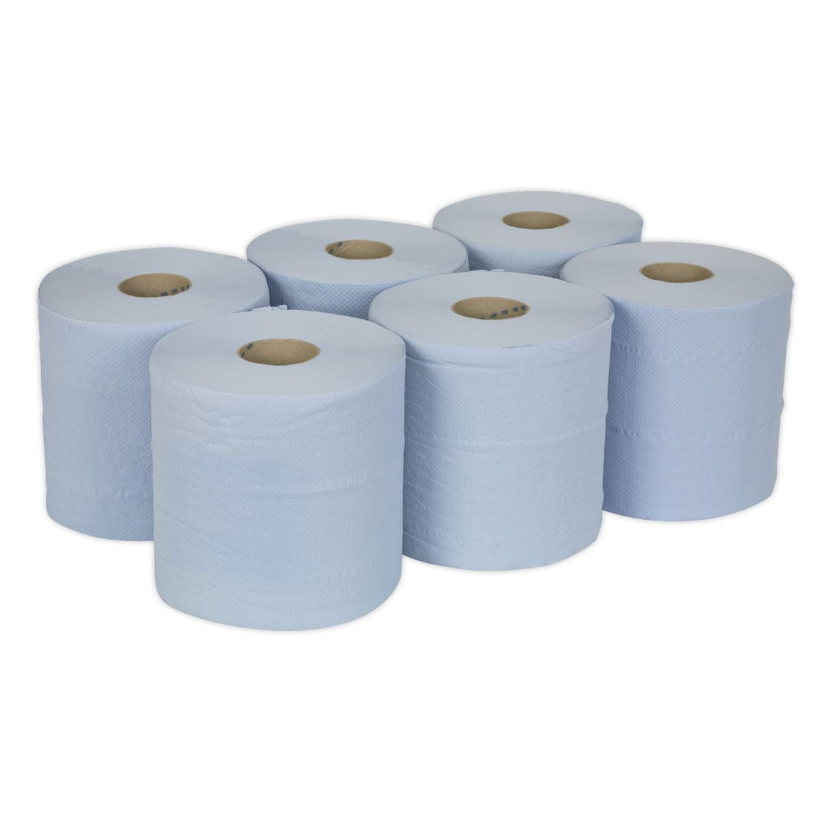 Sealey Paper Roll Blue 2-Ply Embossed 150m Pack of 6 BLU150