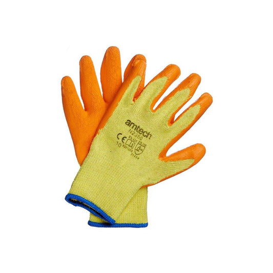 Amtech Latex Palm Coated Work Gloves Sizes XL Size 10  Heavy Duty Ppe Diy - N2350