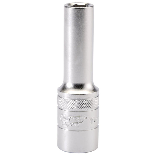 Draper Expert Quality Chrome 1/2" Square Drive 6 Point Metric Deep Socket - 10mm - 16642