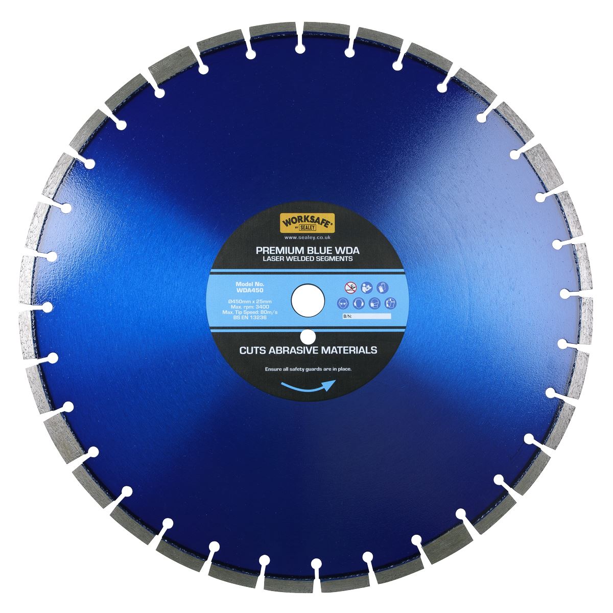 Sealey Premium Blue WDA Diamond Blade 450 x 25mm WDA450