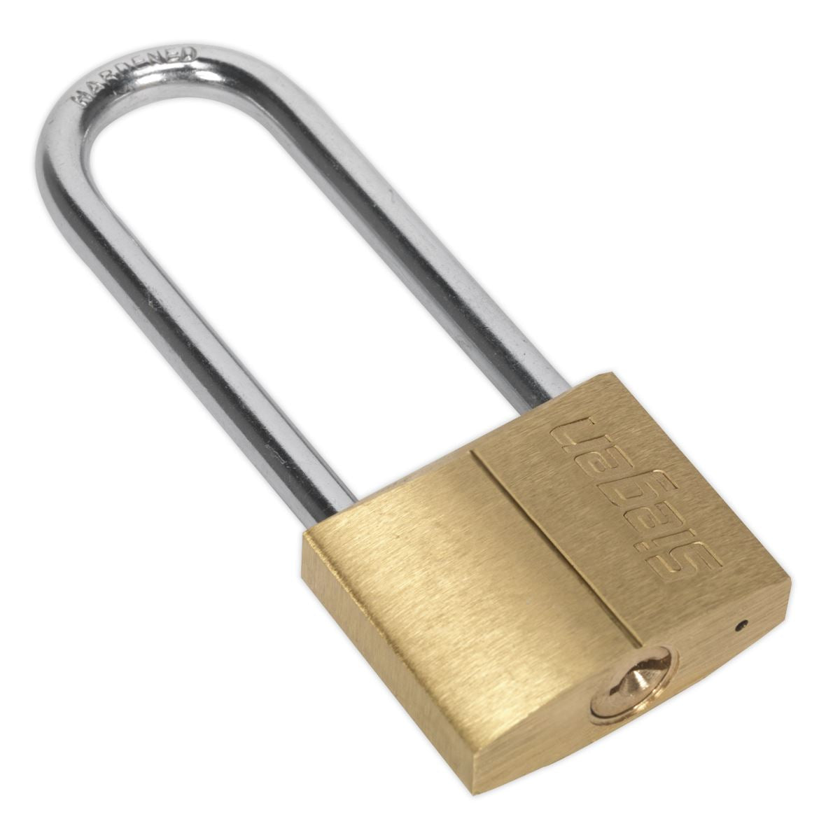 Sealey Brass Body Padlock with Brass Cylinder Long Shackle 40mm S0989