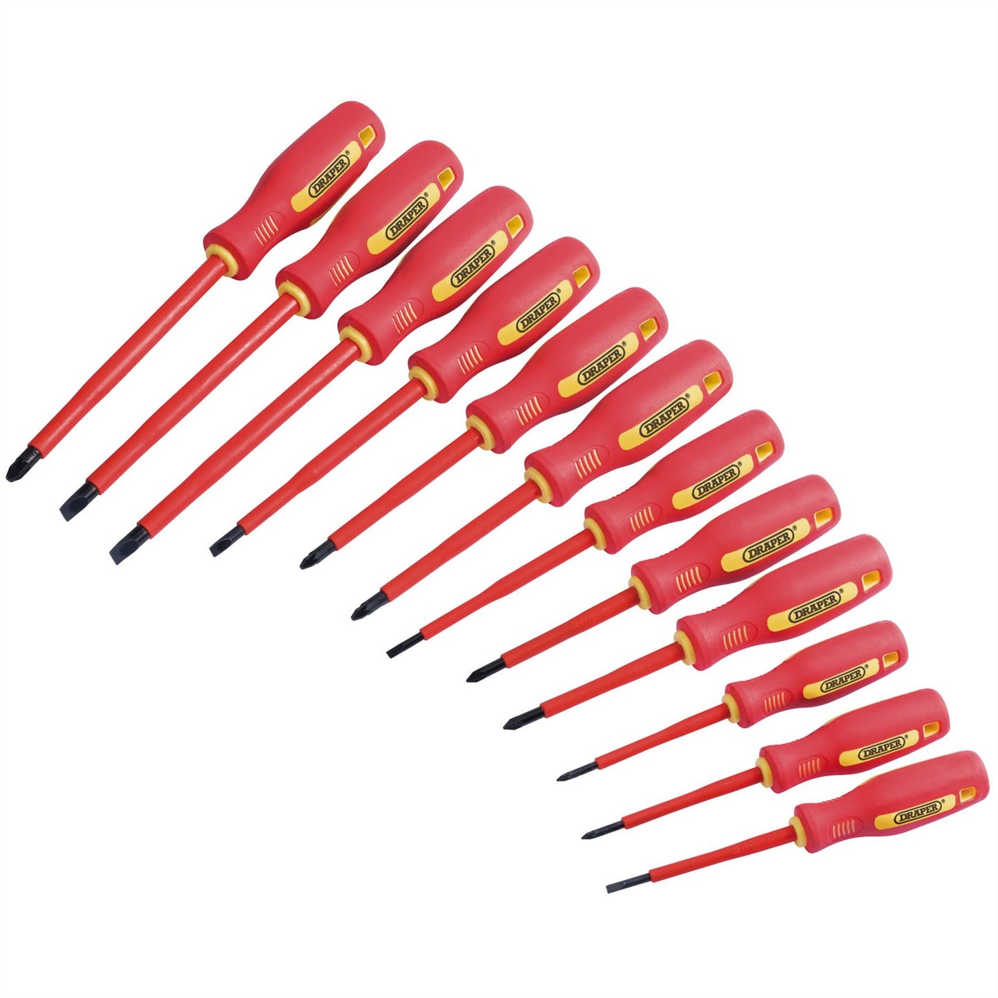 Fully Insulated VDE Screwdriver 12pc Professional Electricians Set Draper 46541