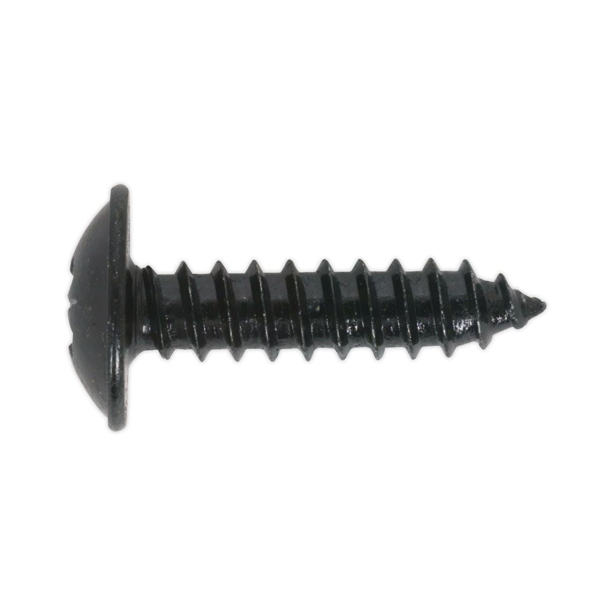 Sealey Self Tapping Screw 4.8 x 13mm Flanged Head Black Pozi Pk 100 BST4813