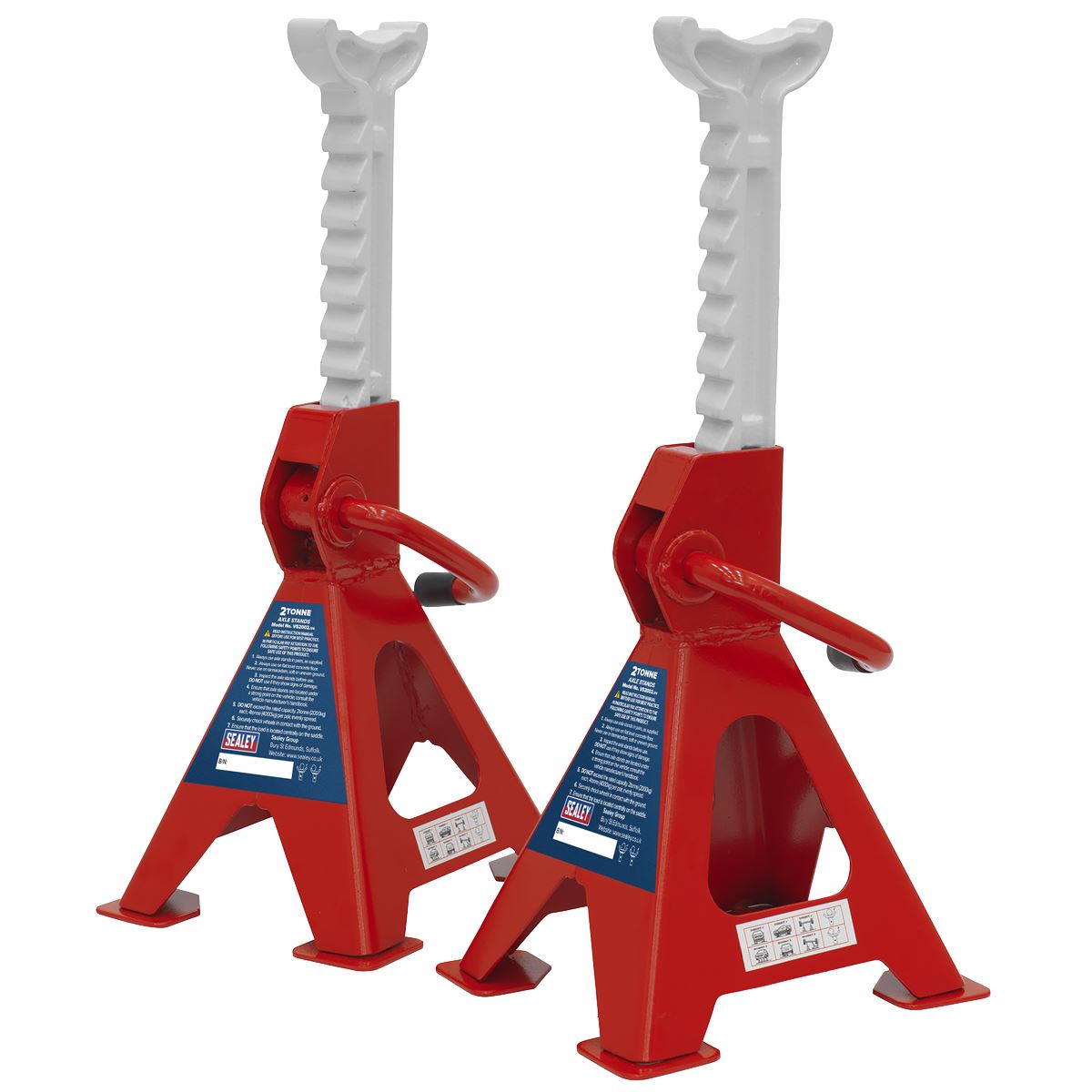 Sealey Axle Stands (Pair) 2tonne Capacity per Stand Ratchet Type VS2002