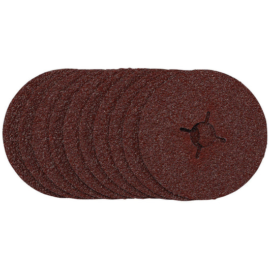 Draper Fibre Sanding Discs, 115mm, 24 Grit, (Pack of 10) SDFD115 (68376)