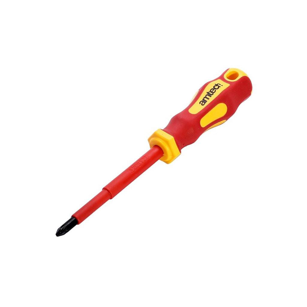 Amtech 100mm Pozidriv VDE 1000V electrical screwdriver with PZ 2 tip - L0653