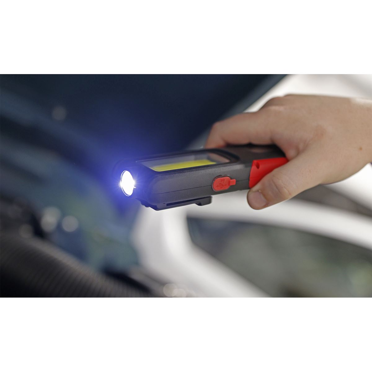 Sealey R/Charge Inspection Light 5W COB & 3W LED & Power Bank - Red LED318R