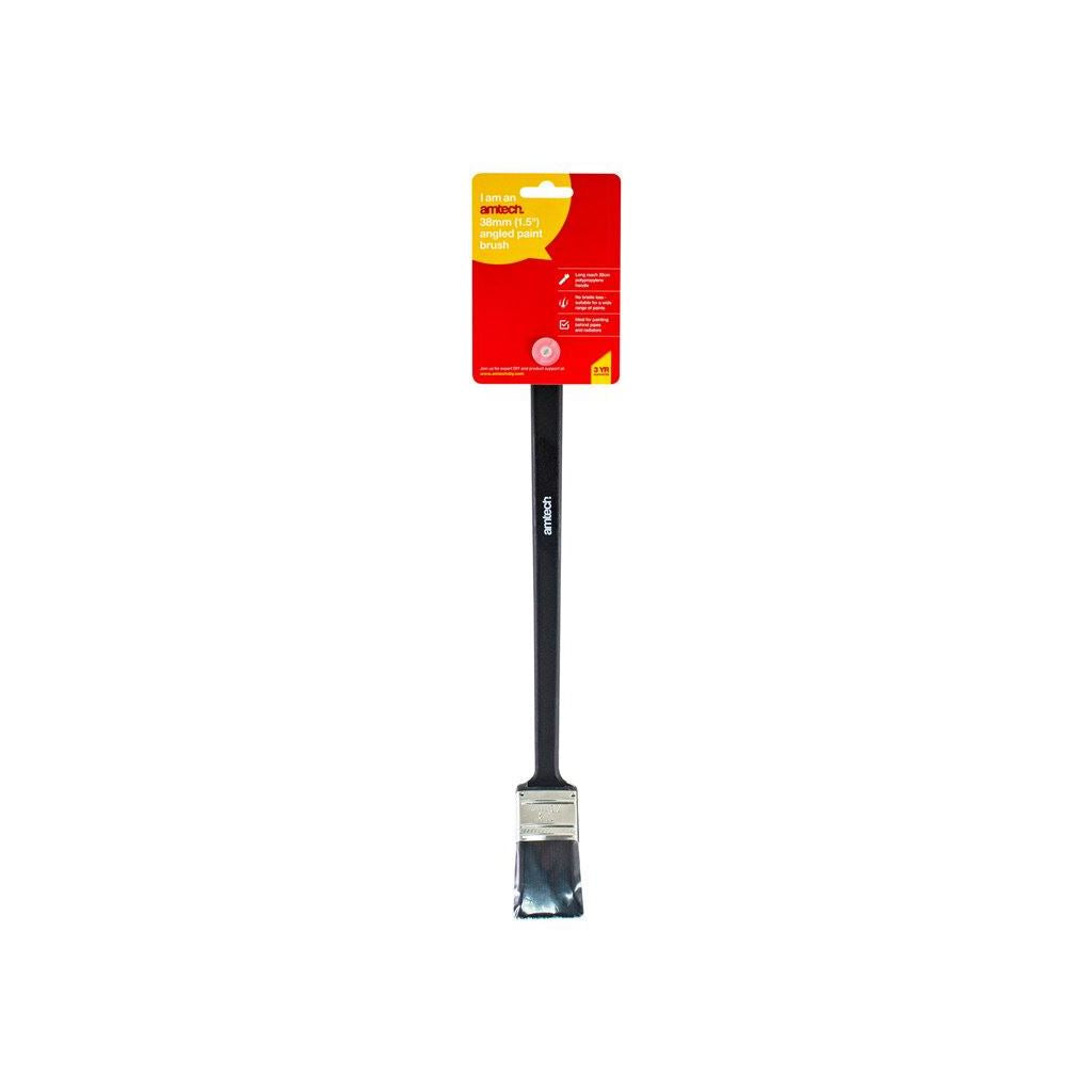 Amtech Angled Long Reach Paint Brush 1.5" Painting Behind Pipes Radiators - G4490