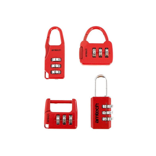 Amtech 4pc Combination Padlock Set - T1153