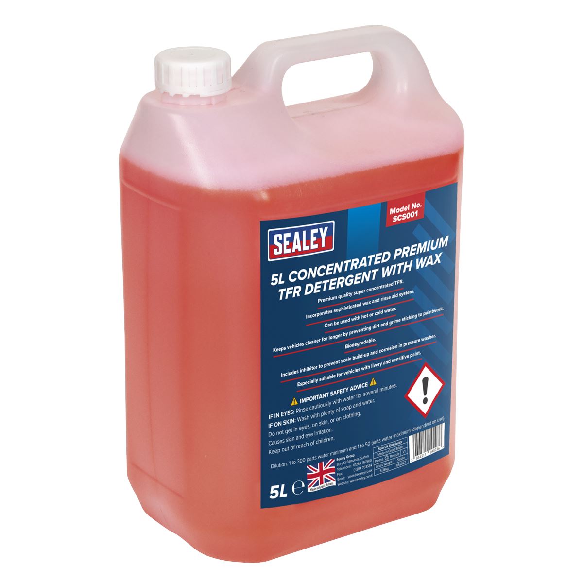 Sealey TFR Premium Detergent with Wax Concentrated 5L SCS001