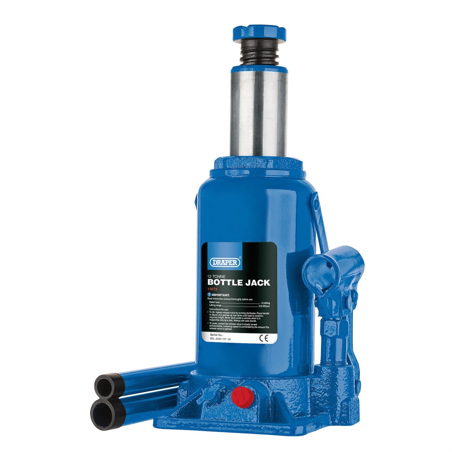 Draper Hydraulic Bottle Jack (12 Tonne) BJ12-B - 13073