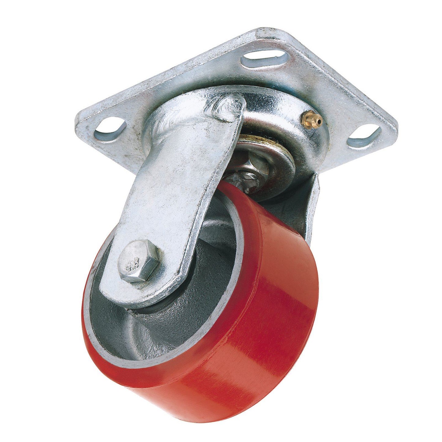 Draper 100mm Dia. Swivel Plate Fixing Heavy Duty Polyurethane Wheel S.W.L. 250Kg - 65523