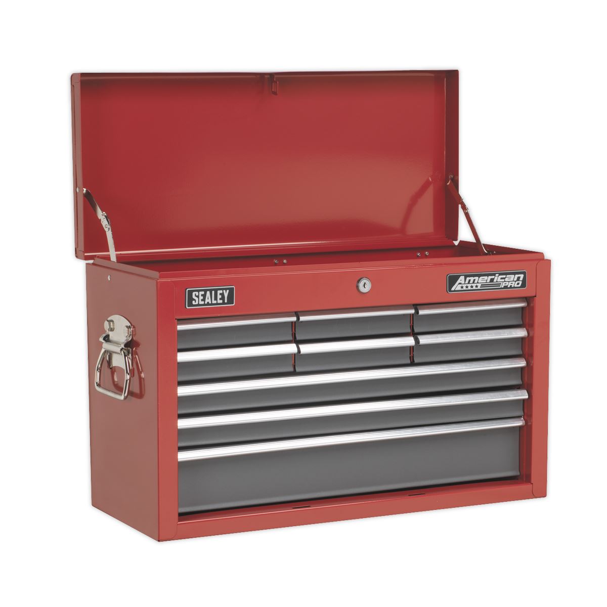 Sealey Topchest 9 Drawer - Red/Grey & 205pc Tool Kit AP22509BBCOMB