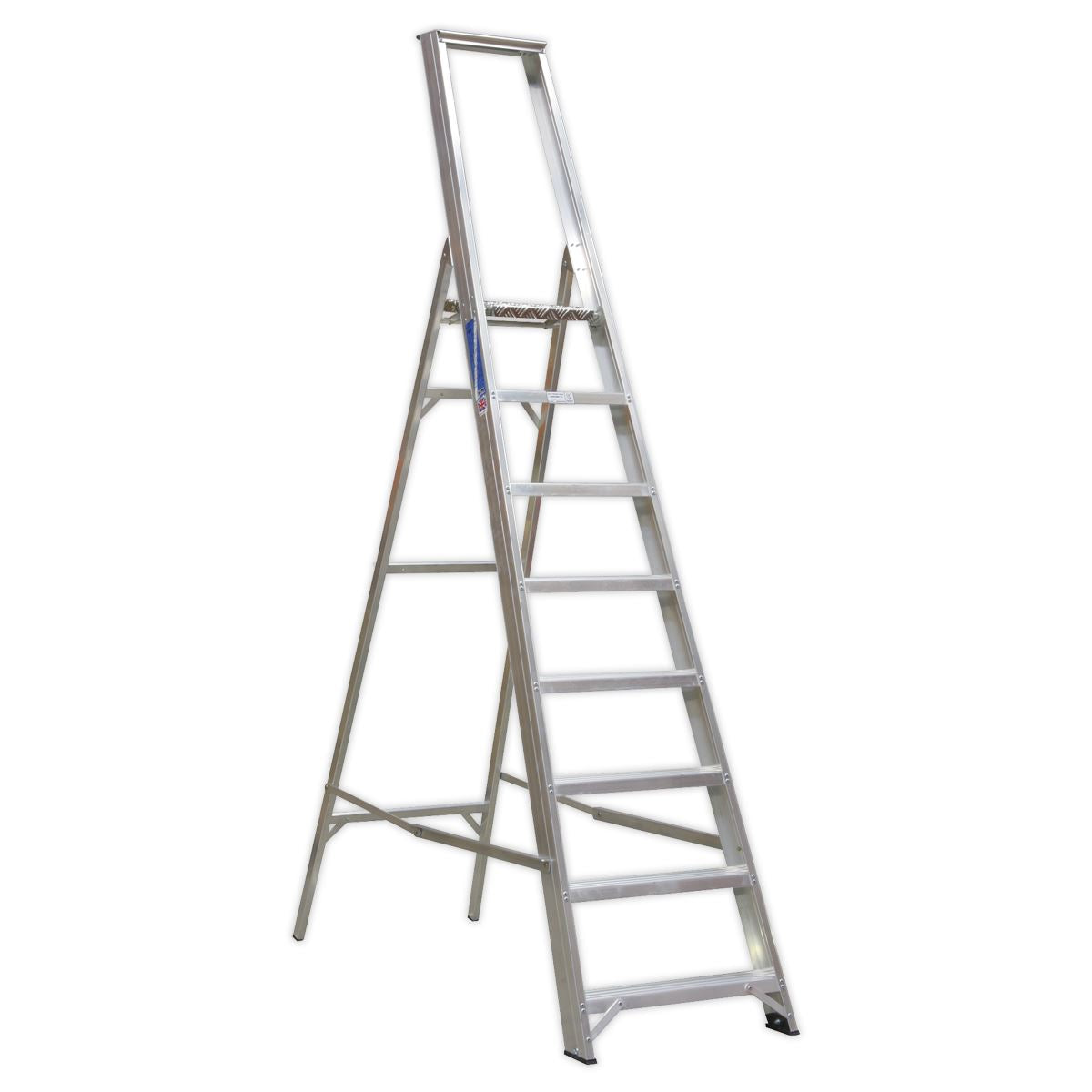 Sealey Aluminium Step Ladder 8-Tread Industrial BS 2037/1 AXL8