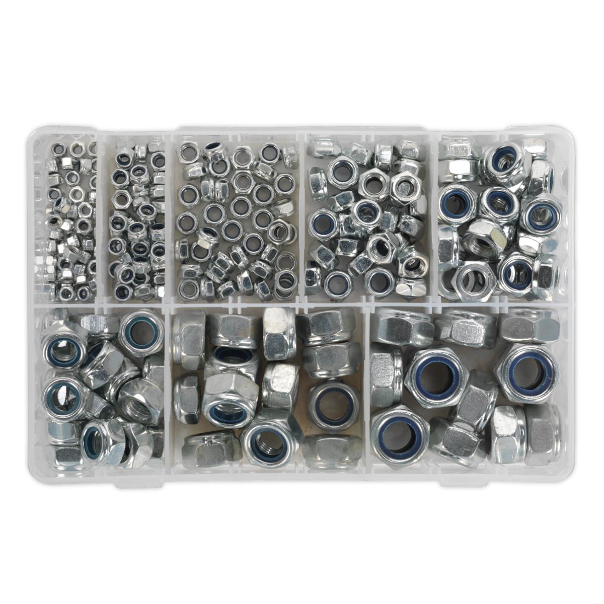 Sealey Nylon Locknut Assortment 255pc M4-M16 AB033LN