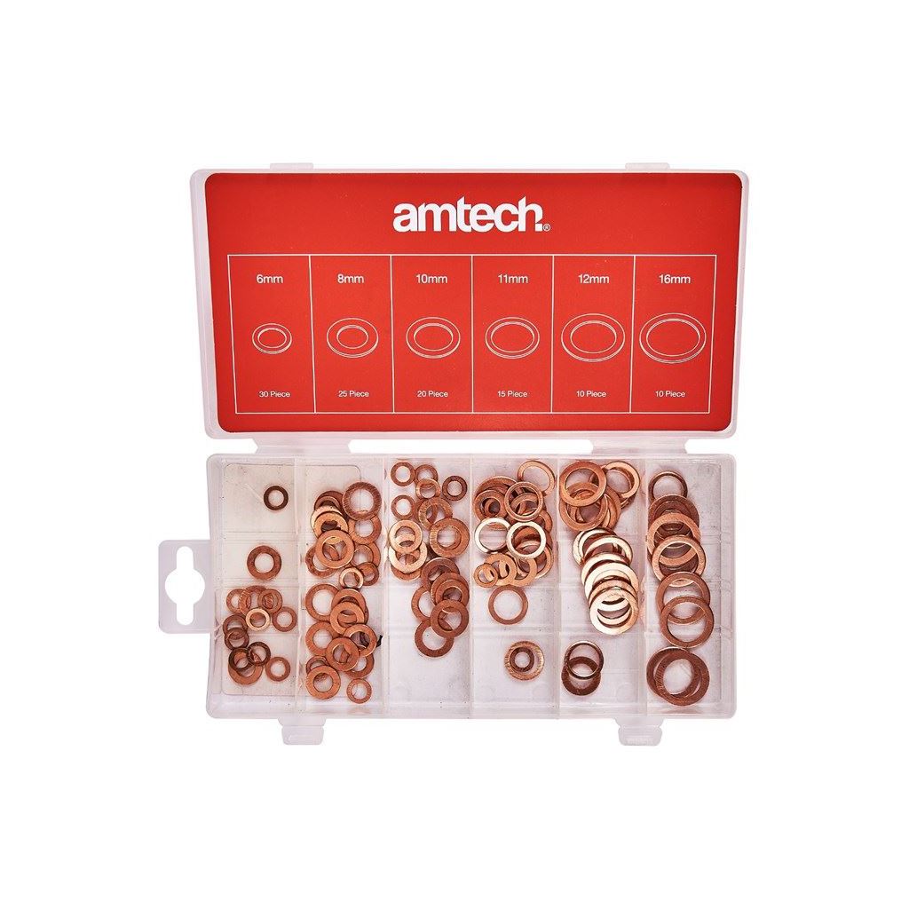 110 Piece Copper Washers Set Drain Plug Oil Sump Plug Assorted Sizes Plumbing - S6195