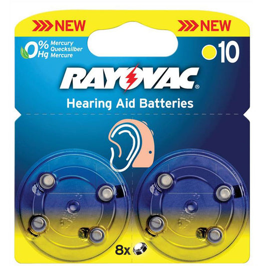 Rayovac Hearing aid batteries 1.4V 90mAh 8 pcs Perfect energy supply for all h - RAY-10B-8P