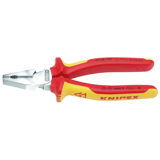 Knipex 02 06 180 180mm Fully Insulated High VDE Leverage Combination Pliers NEW - 49168