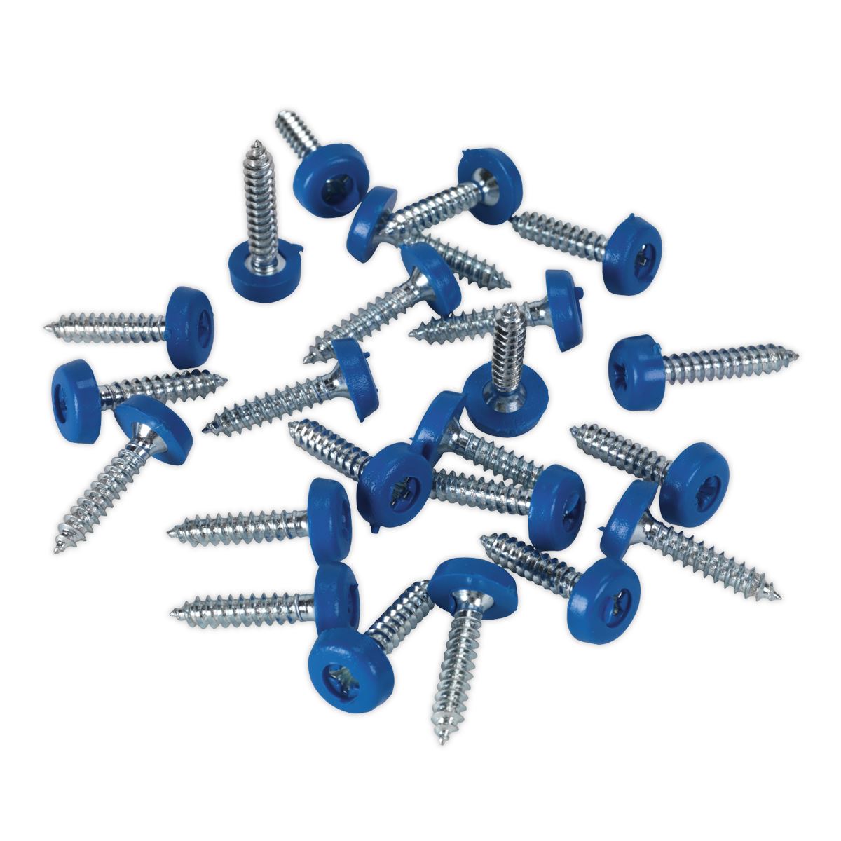 Sealey Numberplate Screw Plastic Head 4.8 x 24mm Blue Pack of 50 PTNP8