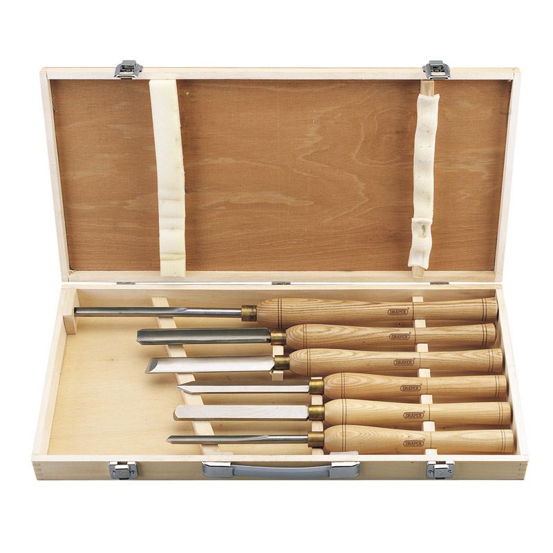 Draper AWL44 6 Piece HSS Woodturning Chisel Set in Storage Box 58697