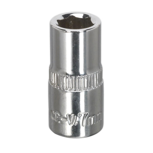 Sealey WallDrive Socket 7mm 1/4"Sq Drive Fully Polished SP1407