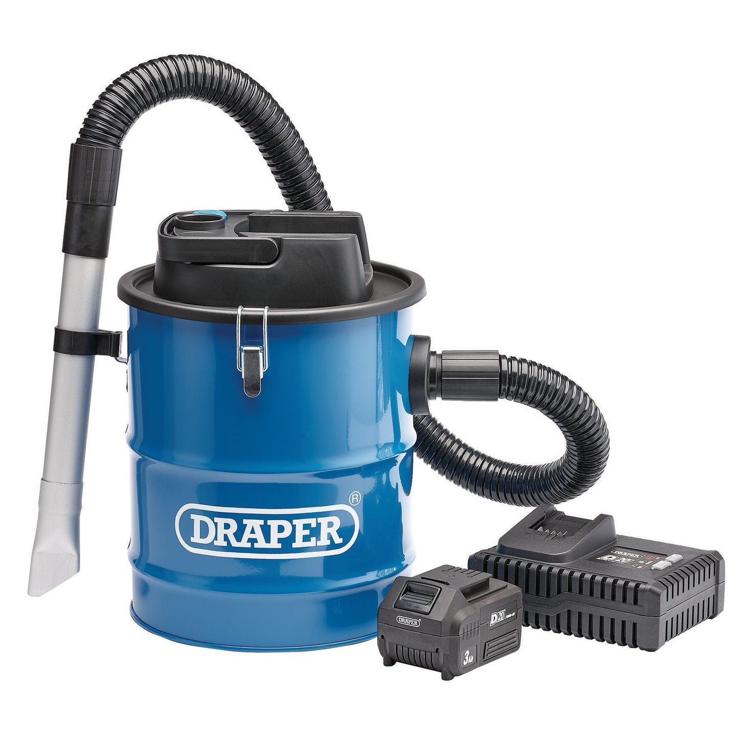 Draper D20 20V Ash Vacuum Cleaner with 1x 3.0Ah Battery and Fast Charger - 95170