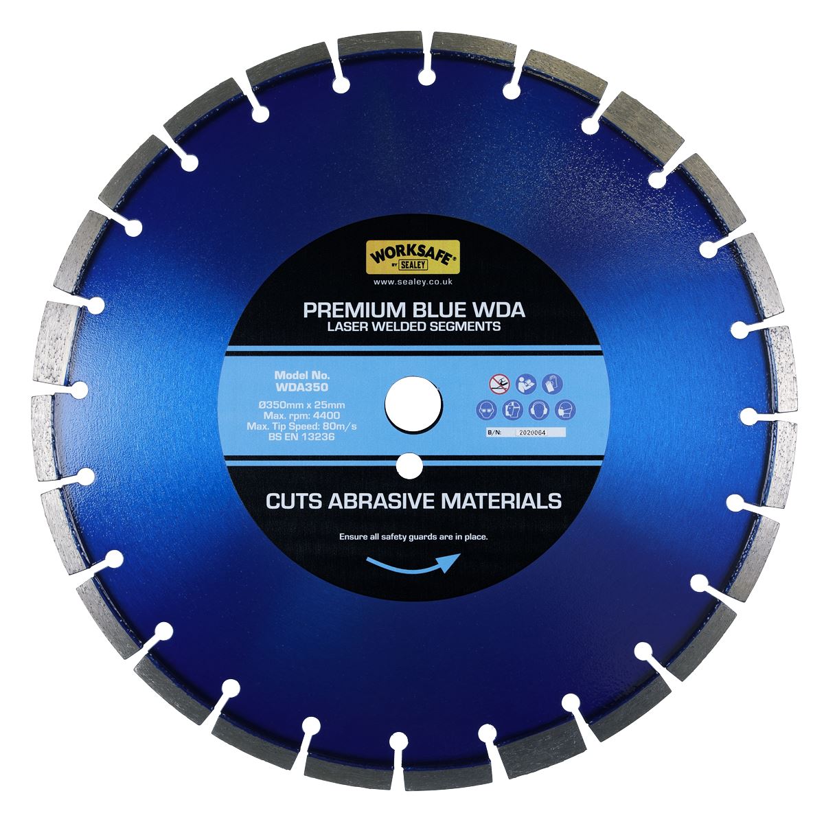 Sealey Premium Blue WDA Diamond Blade 350 x 25mm WDA350