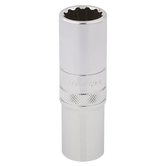 Draper Expert Quality 1/2" Square Drive Hi-Torq 12 Point Deep Socket - 17mm - 33735