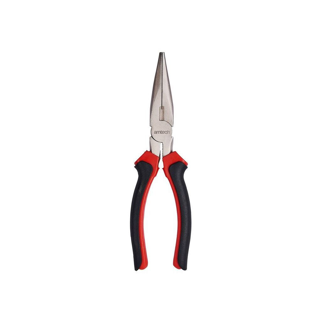 Amtech 8" 200mm Long Nose Pliers Cushion Soft Grip Handle - B0440