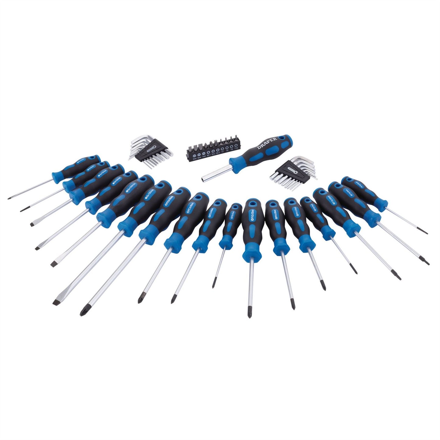 Draper 81294 Screwdriver Set with Storage Stand & Allen/Hex Key & Bit 44 Piece