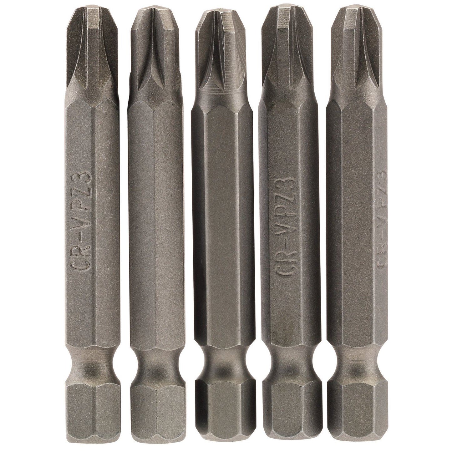 1x Pack Of 5 Draper No. 3 1/4" Hex PZ Type Insert Bit - 50mm Long - 64286