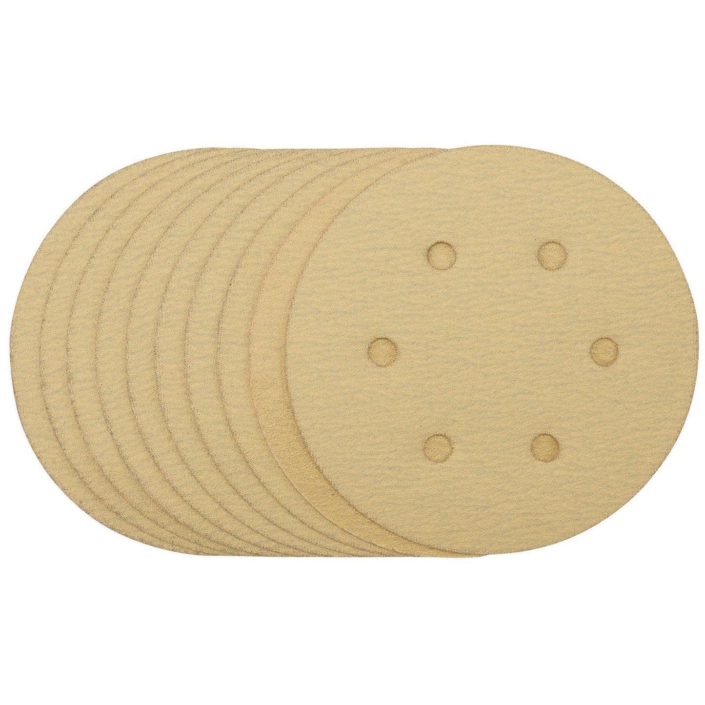 Draper Gold Sanding Discs with Hook & Loop, 150mm, 120 Grit (Pack of 10) - 64025